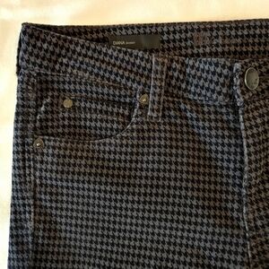 Kut from the Kloth Diana Skinny Charcoal Black Gray Houndstooth Corduroy Pants